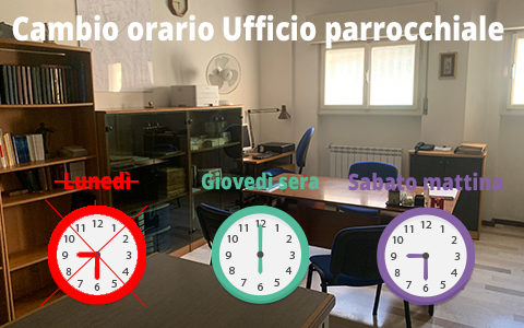 Cambio orario ufficio parrocchiale (estivo)